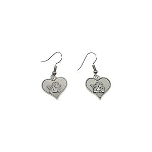 Silver Heart Angel Earrings